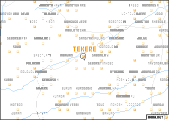 map of Tekere