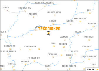 map of Tékoniakro