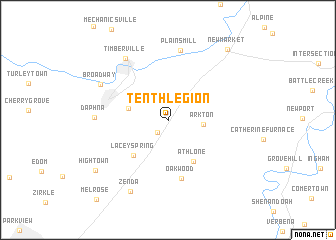 map of Tenth Legion