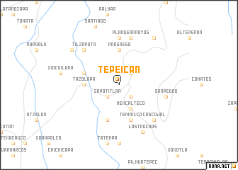 map of Tepeicán