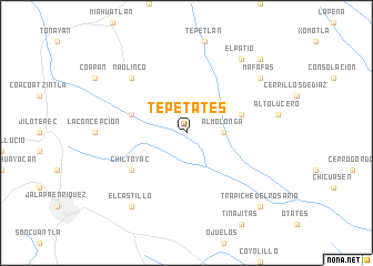 map of Tepetates