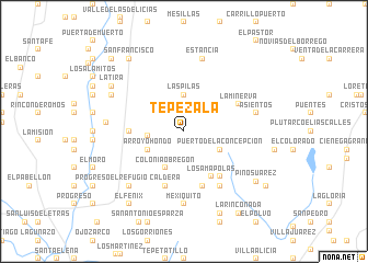 map of Tepezalá