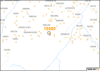 map of Terán