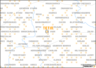 map of Tetín
