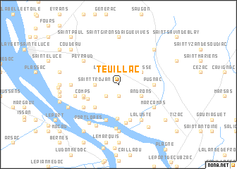 map of Teuillac