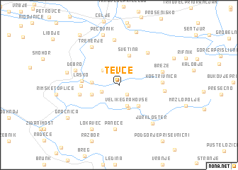 map of Tevče