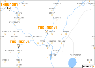map of Thaunggyi