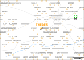 map of Thèdes