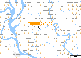 map of Thingangyaung