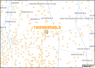 map of Thirhāiānwāla