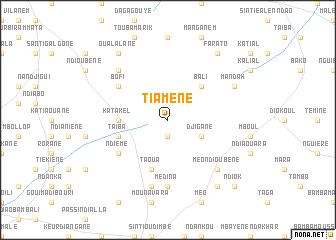 map of Tiamène