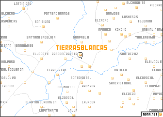 map of Tierras Blancas