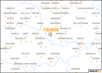 map of Tiévéré