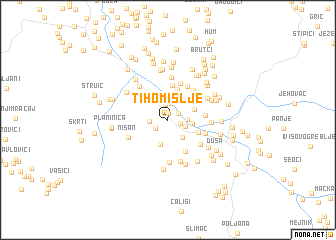 map of Tihomišlje