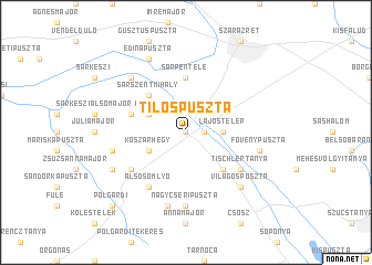 map of Tilospuszta