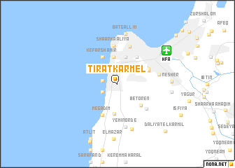 map of Tirat Karmel