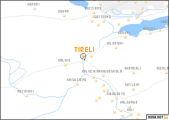 map of Tīreļi