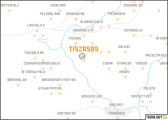 map of Tiszasas