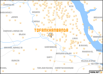 map of Tofān Khān Bānda