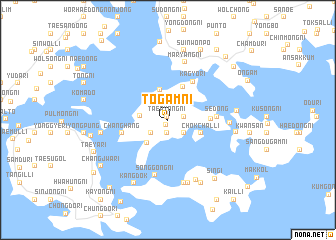 map of Tŏgam-ni