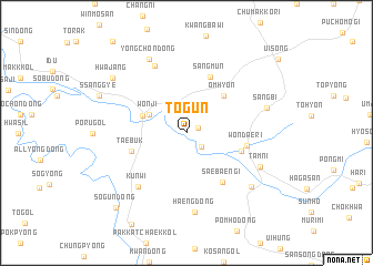 map of Tŏgŭn