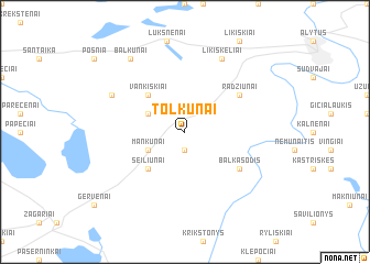 map of Tolkūnai