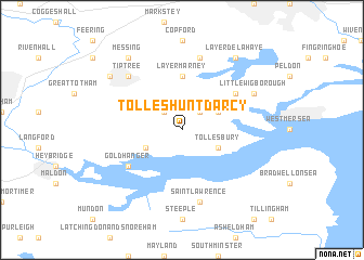 map of Tolleshunt DʼArcy