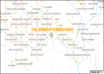 map of Tolombeh-ye Āqā Khān