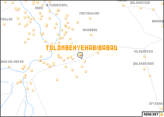 map of Tolombeh-ye Ḩabībābād