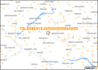 map of Tolombeh-ye Jān Moḩammad Khān