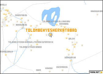 map of Tolombeh-ye Sherkatābād