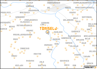 map of Tomišelj