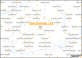 map of Torcé-en-Vallée