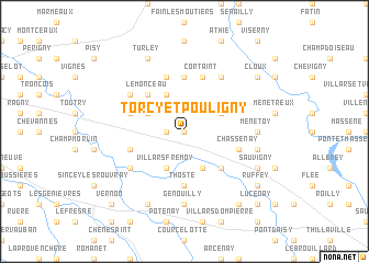 map of Torcy-et Pouligny