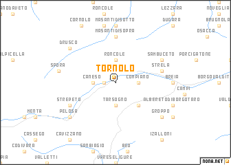 map of Tornolo