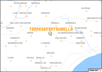 map of Torre de Fontaubella