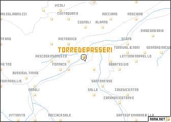 map of Torre deʼ Passeri