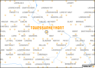 map of Tours-sur-Meymont