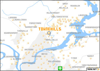 map of Towne Hills