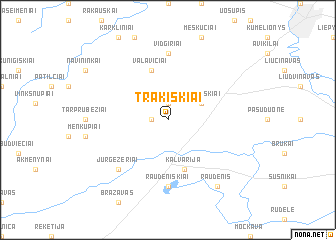 map of Trakiškiai