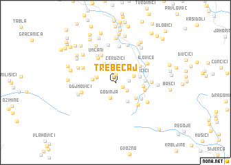 map of Trebečaj