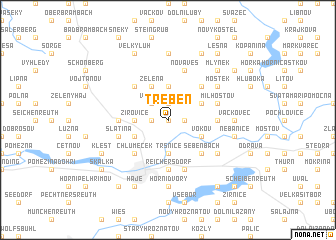 map of Třebeň