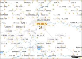 map of Třebeš