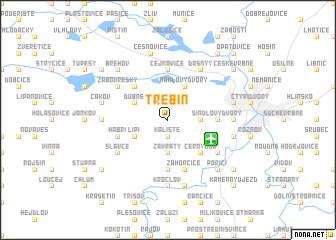 map of Třebín