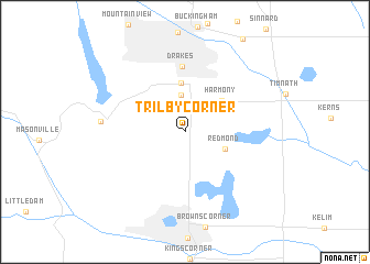 map of Trilby Corner