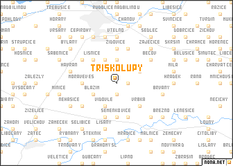 map of Třískolupy