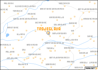 map of Trojeglava