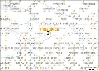 map of Trojovice