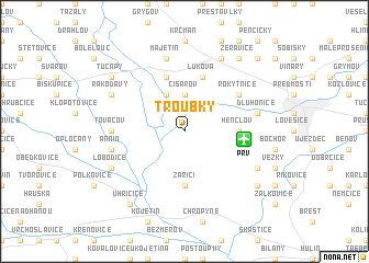 map of Troubky