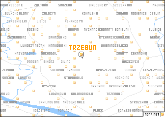map of Trzebuń